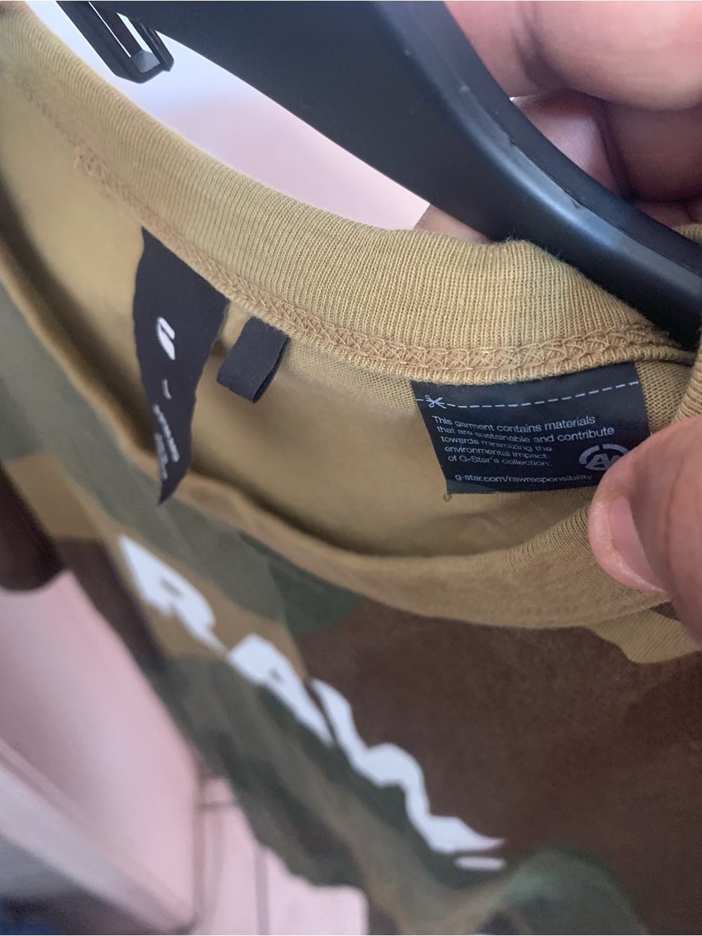 G-Star Raw Olive and Brown Camo Logo Tee